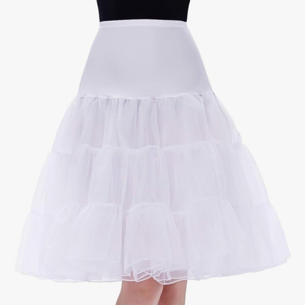 🔸️Grace Karin White Rockabilly Style Petticoat Underskirt Small